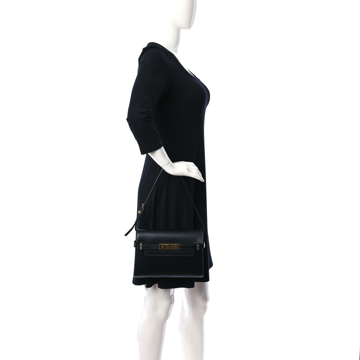 Saint Laurent Smooth Calfskin Manhattan Shoulder Bag Black 2 of 10