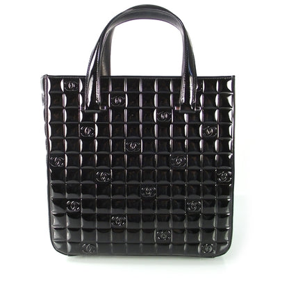 Chanel Patent Chocolate Bar Quilted Tote Black 1 of 9