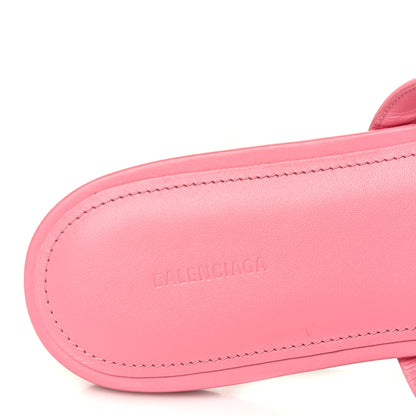 Balenciaga Calfskin Round Logo Flat Sandal 38.5 Sweet Pink White 6 of 7