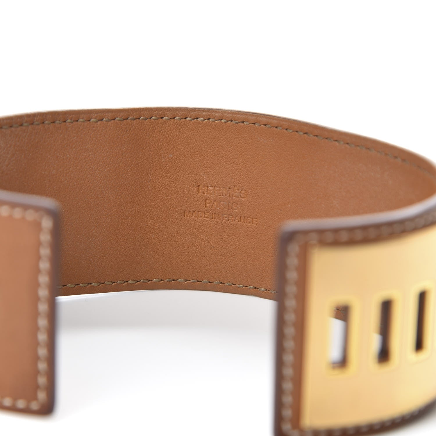 Hermes Barenia Collier De Chien CDC Bracelet L Fauve 5 of 8