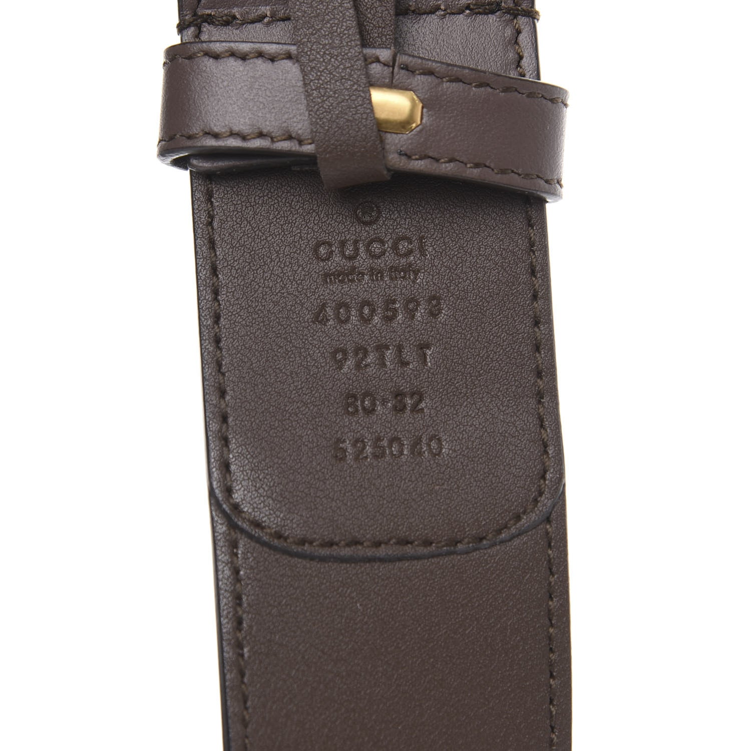 Gucci GG Supreme Monogram Matte Plutone Calfskin Double G 40mm Belt 80 32 Beige Ebony New Acero 4 of 5