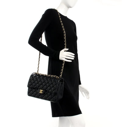 Chanel Lambskin Quilted Jumbo Double Flap Black 2 of 8