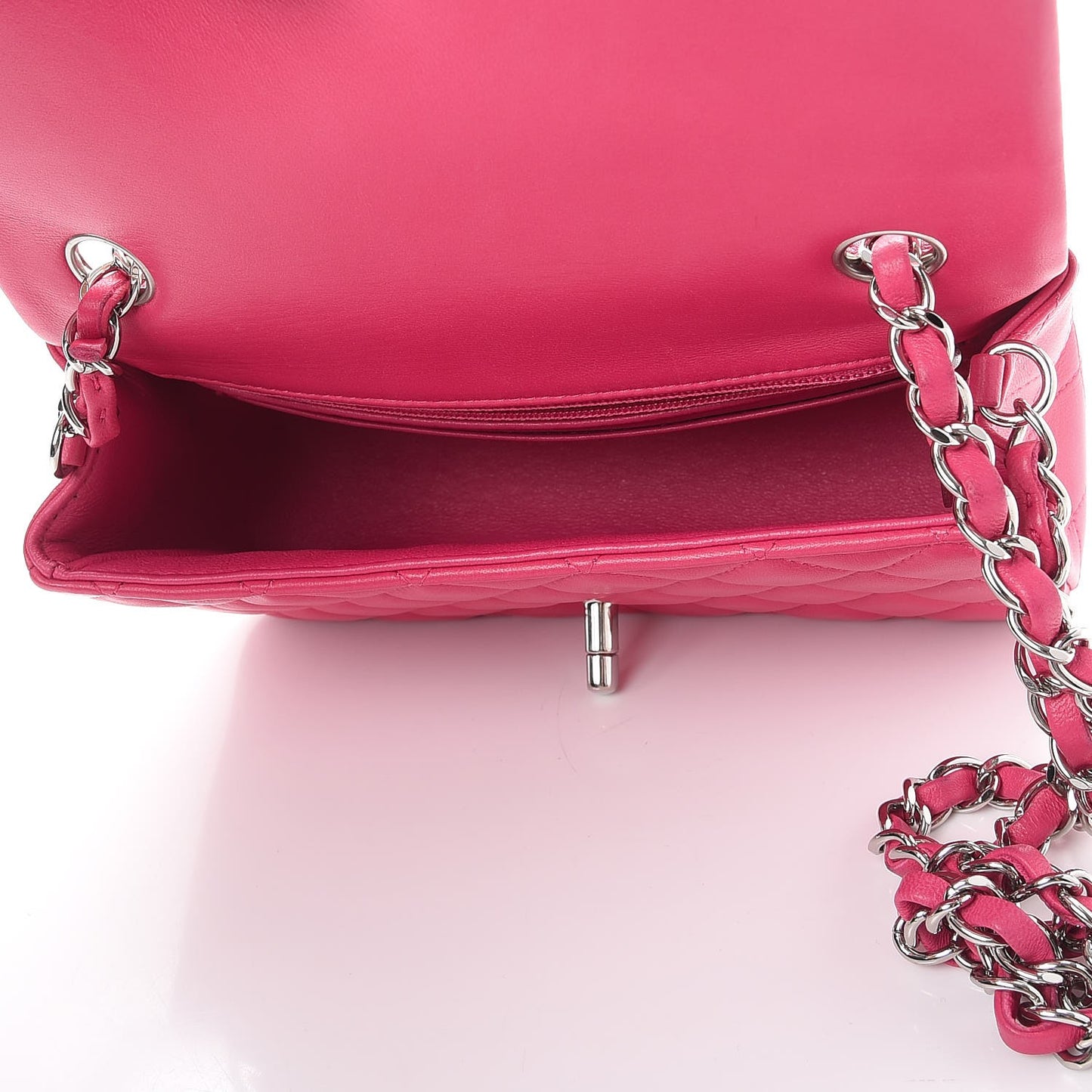 Lambskin Quilted Mini Rectangular Flap Pink