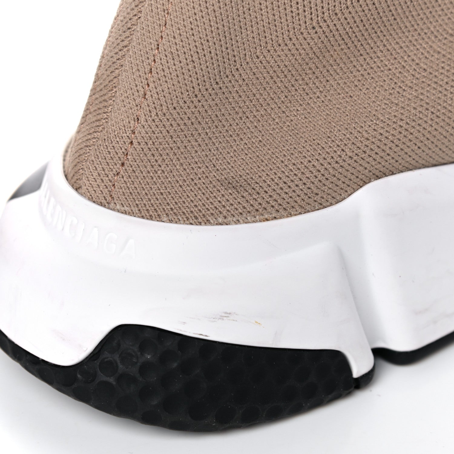 Balenciaga Neoprene Knit Womens Speed Graffiti Sneakers 38 Beige White Black 13 of 16