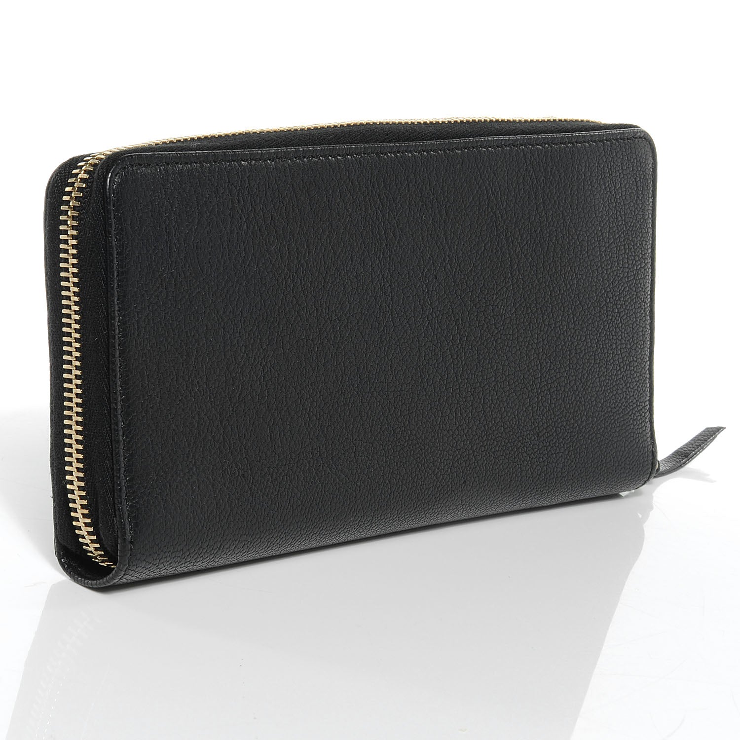Balenciaga Calfskin Papier Continental Zip Around Wallet Black 3 of 8