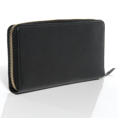 Balenciaga Calfskin Papier Continental Zip Around Wallet Black 3 of 8