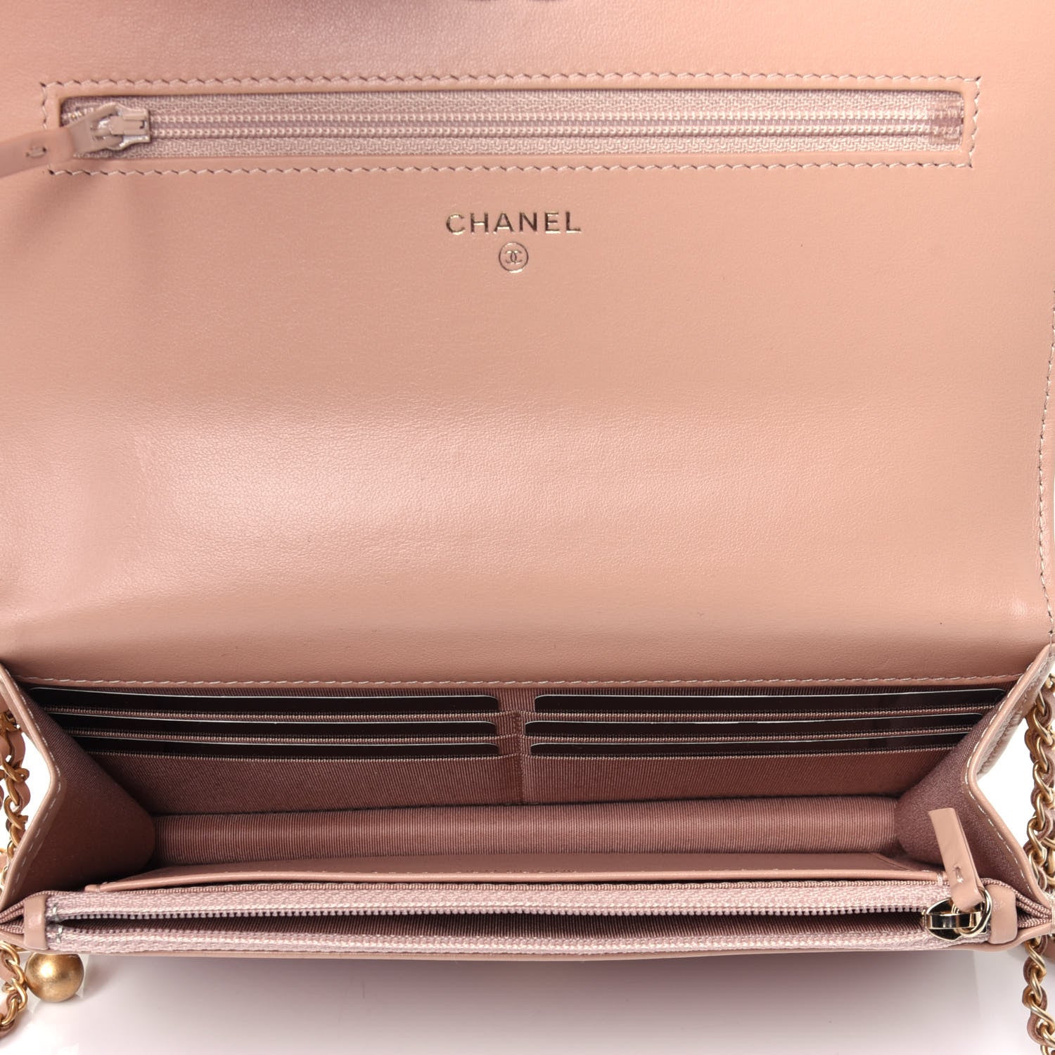 Chanel Calfskin Quilted Perfect Fit Wallet On Chain WOC Beige 6 of 15