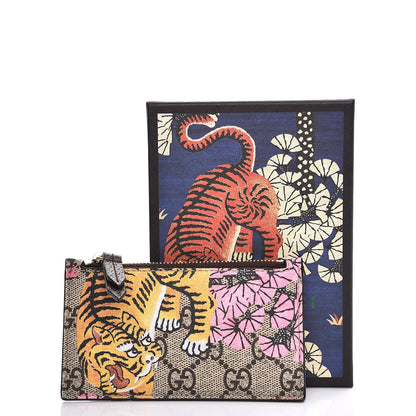 Gucci GG Supreme Monogram Bengal Coin Case Card Holder Beige Crop Pink New Acero 7 of 7