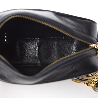 Chanel Lambskin Stitched Tassel Camera Case Black Beige 5 of 13