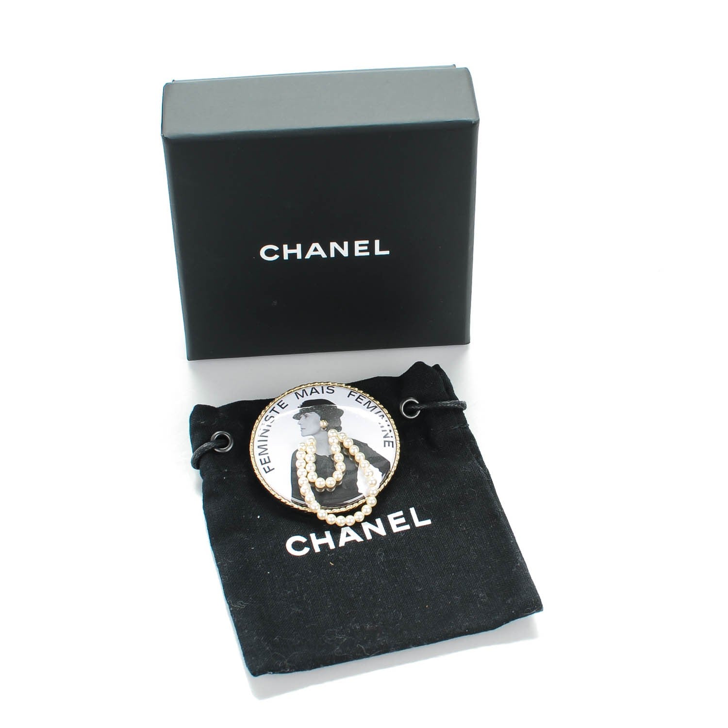 Chanel Coco Feministe Maize Feminine Pearl Brooch Gold 6 of 6