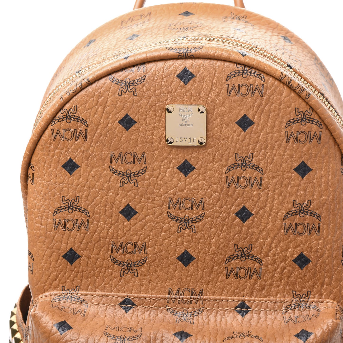 Visetos Small Side Stud Stark Backpack Cognac