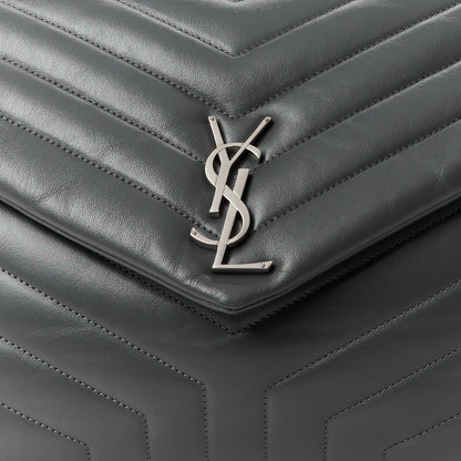 Saint Laurent Calfskin Y Quilted Monogram Large Loulou Chain Satchel Earth 9 of 14