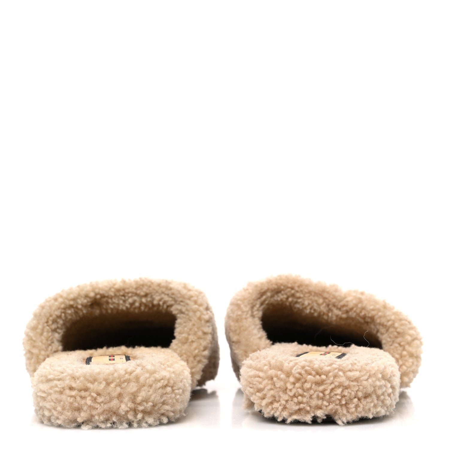 Gucci Shearling Interlocking G Womens Eileen Slippers 37.5 Butterscotch Cocoa 6 of 9
