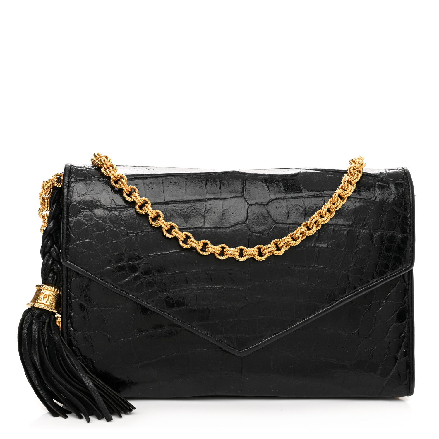 Chanel Crocodile Tassel Envelope Flap Black 1 of 13