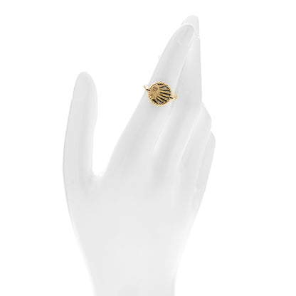 Christian Dior 18K Yellow Gold Diamond Onyx Mother of Pearl Rose Des Vents Ring 49 4.75 4 of 7
