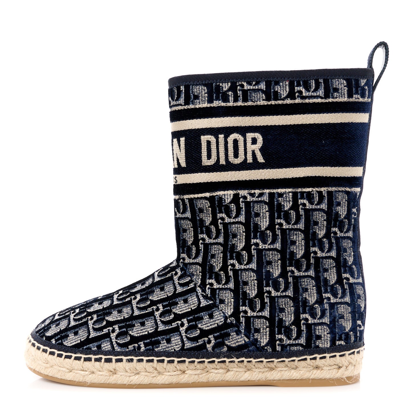 Velvet Oblique Granville Espadrille Boots 36.5 Deep Blue