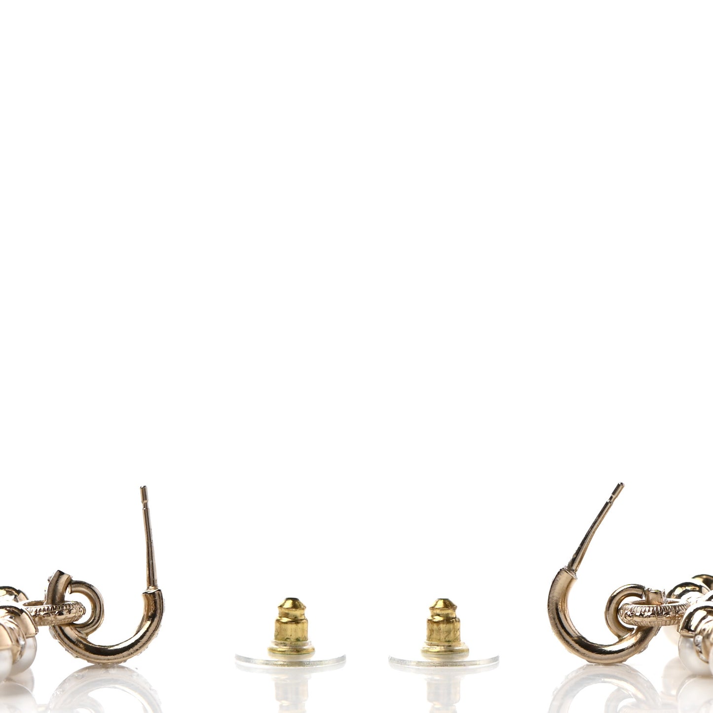 Pearl Crystal Nefertiti CC Drop Earrings Gold