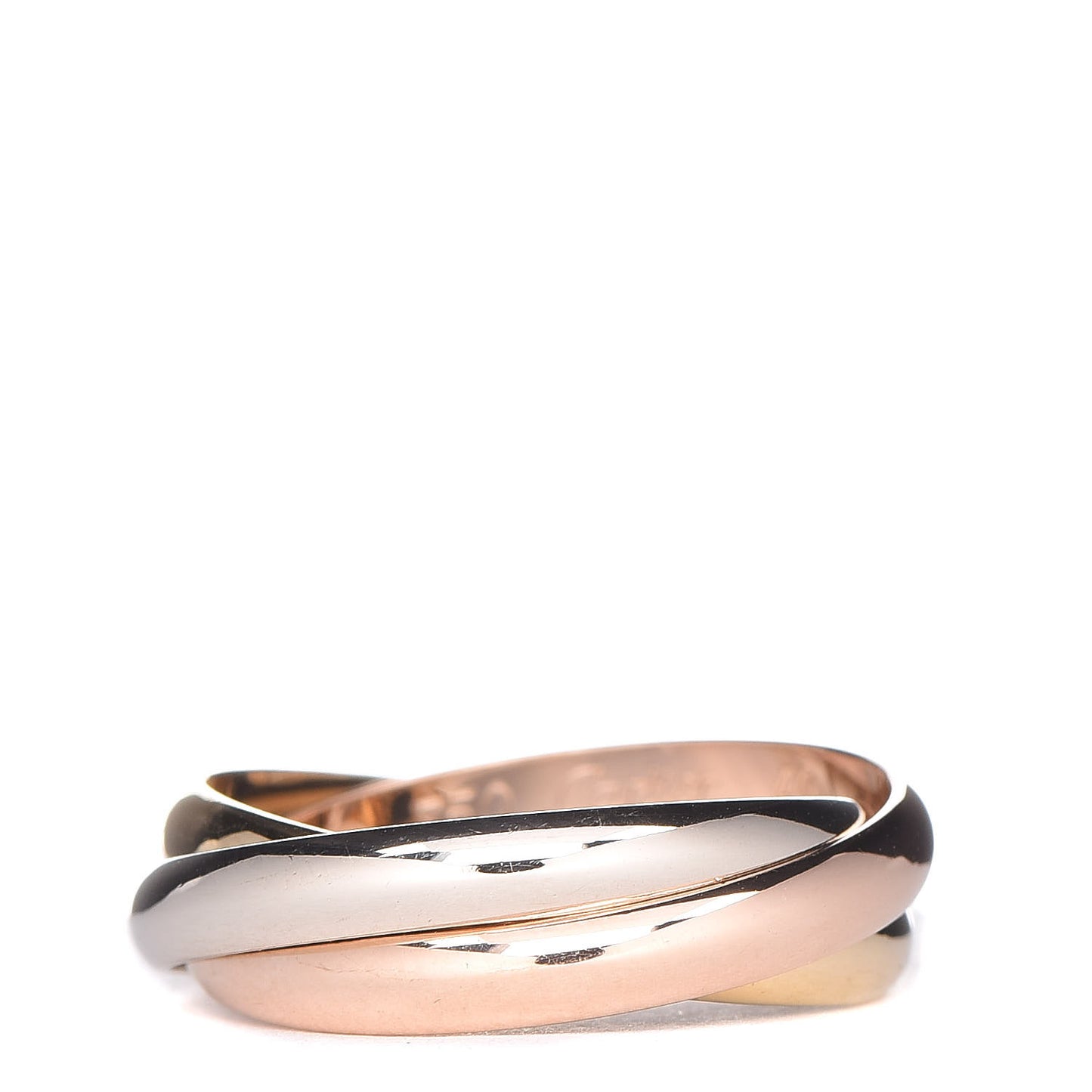 18K Pink Yellow White Gold Small Trinity Ring 49 4.75