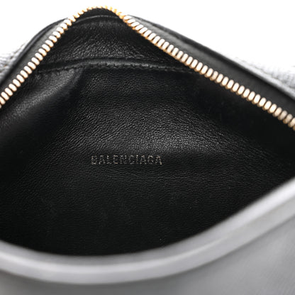 Balenciaga Signature Grained Calfskin Logo XS Ville Camera Bag Black White 6 of 13