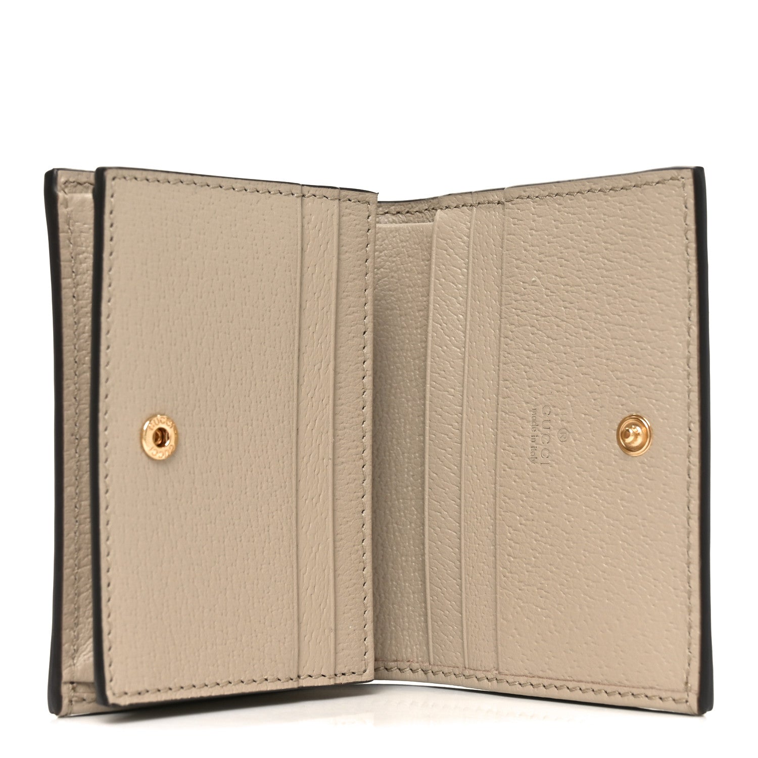 Gucci GG Supreme Monogram Textured Dollar Calfskin Web Ophidia Card Case Beige Mystic White Oatmeal 5 of 8