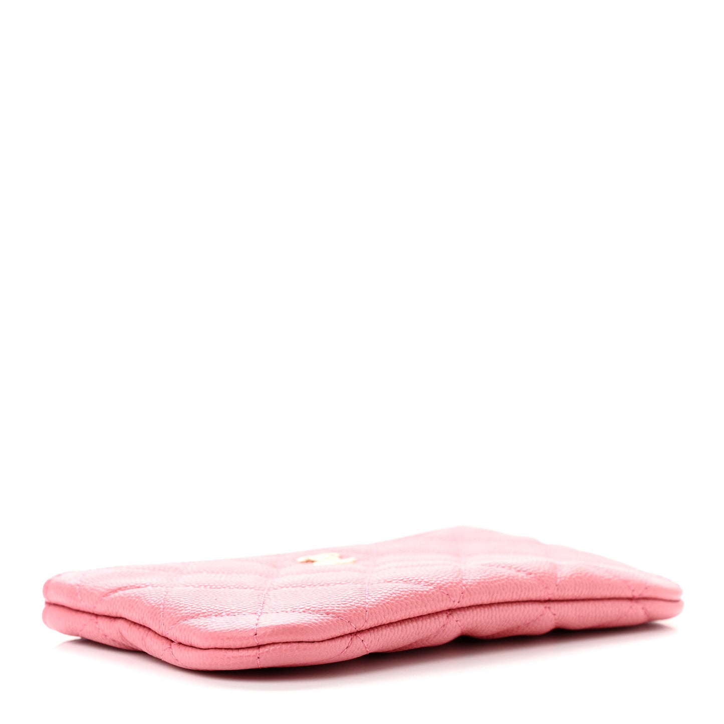 Caviar Quilted Small Cosmetic Case Dark Pink
