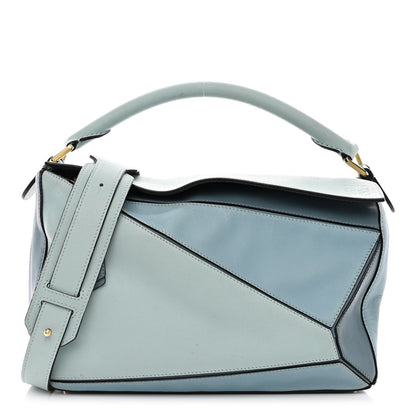 Loewe Calfskin Medium Puzzle Bag Aqua 1 of 20