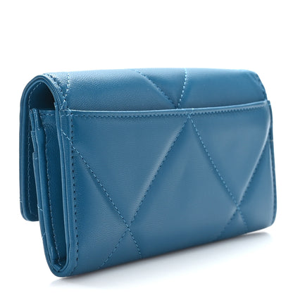 Chanel Lambskin Quilted Chanel 19 Flap Wallet Blue 3 of 8
