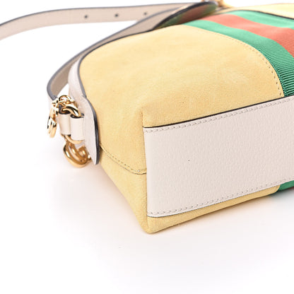 Gucci Suede Calfskin GG Web Small Ophidia Dome Shoulder Bag Burro New Mystic White 8 of 10