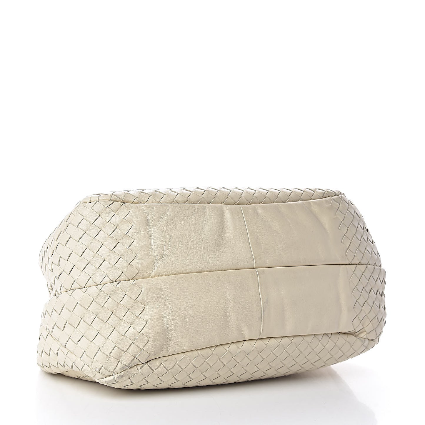 Intrecciato Nappa Medium Campana Hobo Bianca