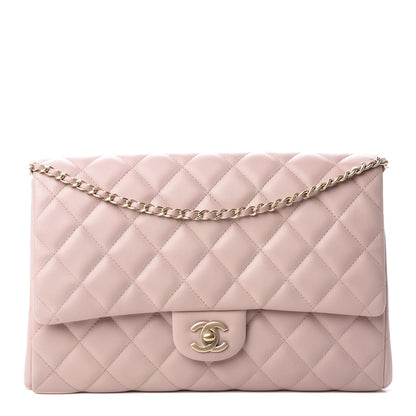 Chanel Lambskin Quilted Clutch With Chain Flap Light Pink 1 of 10