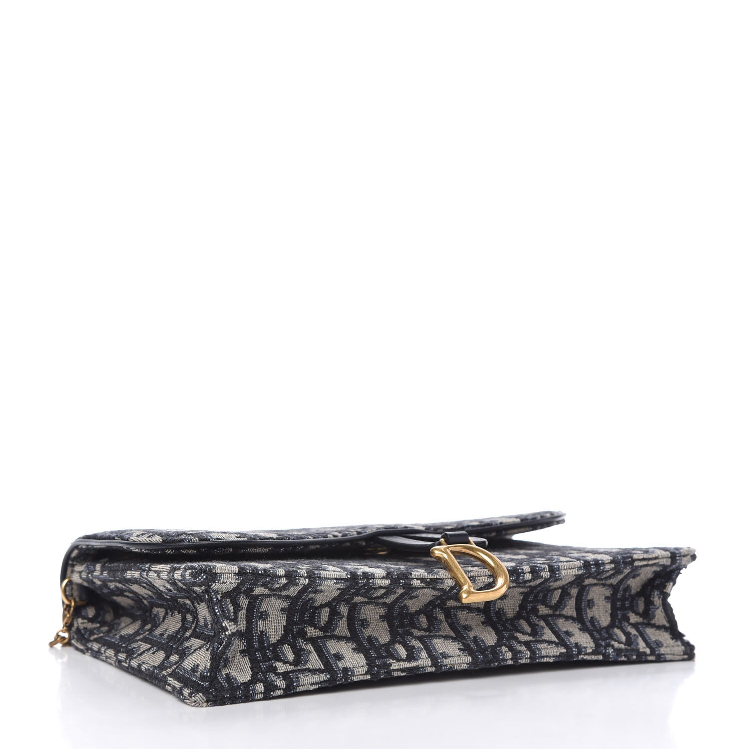Christian Dior Oblique Saddle Chain Pouch Blue 4 of 10