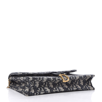 Christian Dior Oblique Saddle Chain Pouch Blue 4 of 10