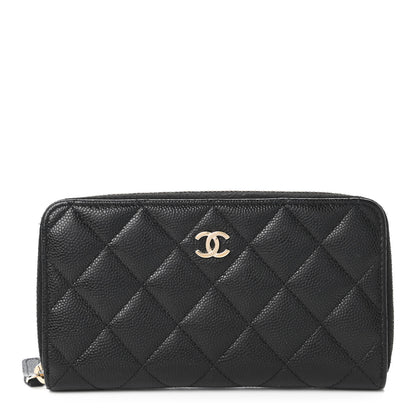 Chanel Caviar Quilted Medium Zip Around Wallet Black 1 of 11
