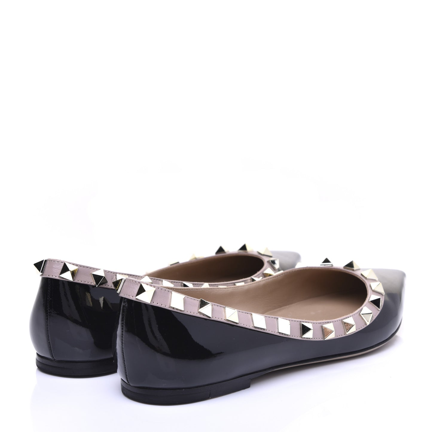 Patent Rockstud Ballerina Flats 36 Black Poudre