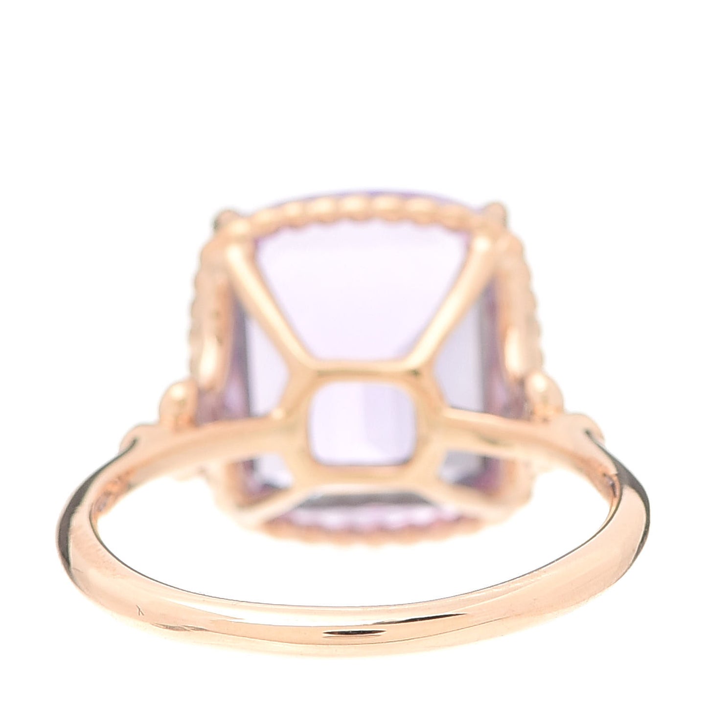 18K Rose Gold Diamond Amethyst Sparklers Cocktail Ring 56 7.5
