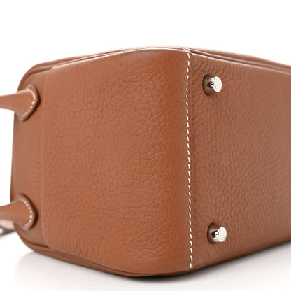 Hermes Taurillon Clemence Mini Lindy 20 Gold 9 of 12