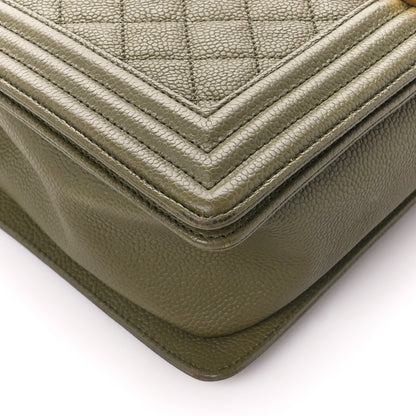 Chanel Caviar Quilted New Medium Boy Flap Khaki 9 of 11