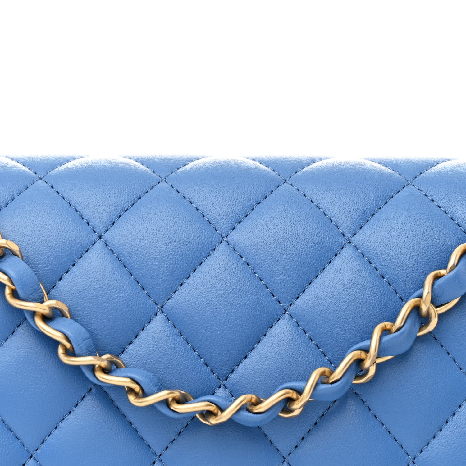 Chanel Lambskin Quilted Medium Double Flap Blue 8 of 11