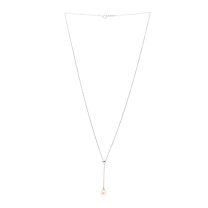 Tiffany 18K White Gold Pearl Drop Pendant Necklace 3 of 5