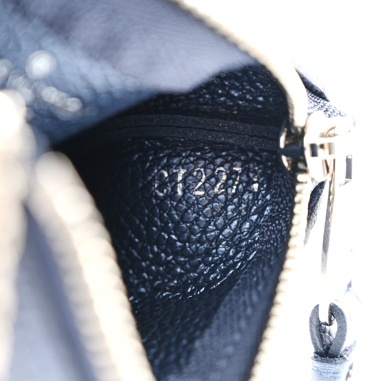 Metallic Empreinte Monogram Giant Key Pouch Navy Nacre