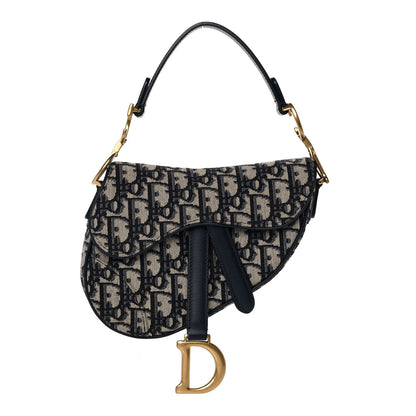 Christian Dior Oblique Mini Saddle Bag Blue 1 of 14