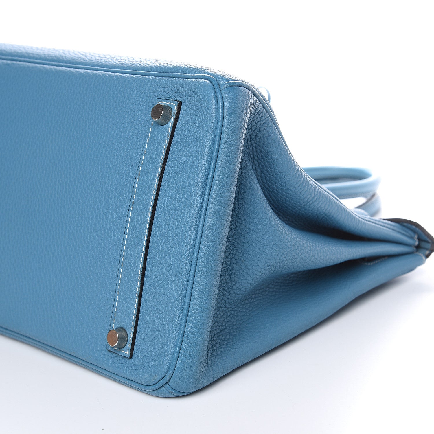 Hermes Taurillon Clemence Birkin 35 Blue Jean 29 of 29