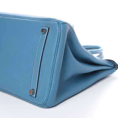 Hermes Taurillon Clemence Birkin 35 Blue Jean 29 of 29