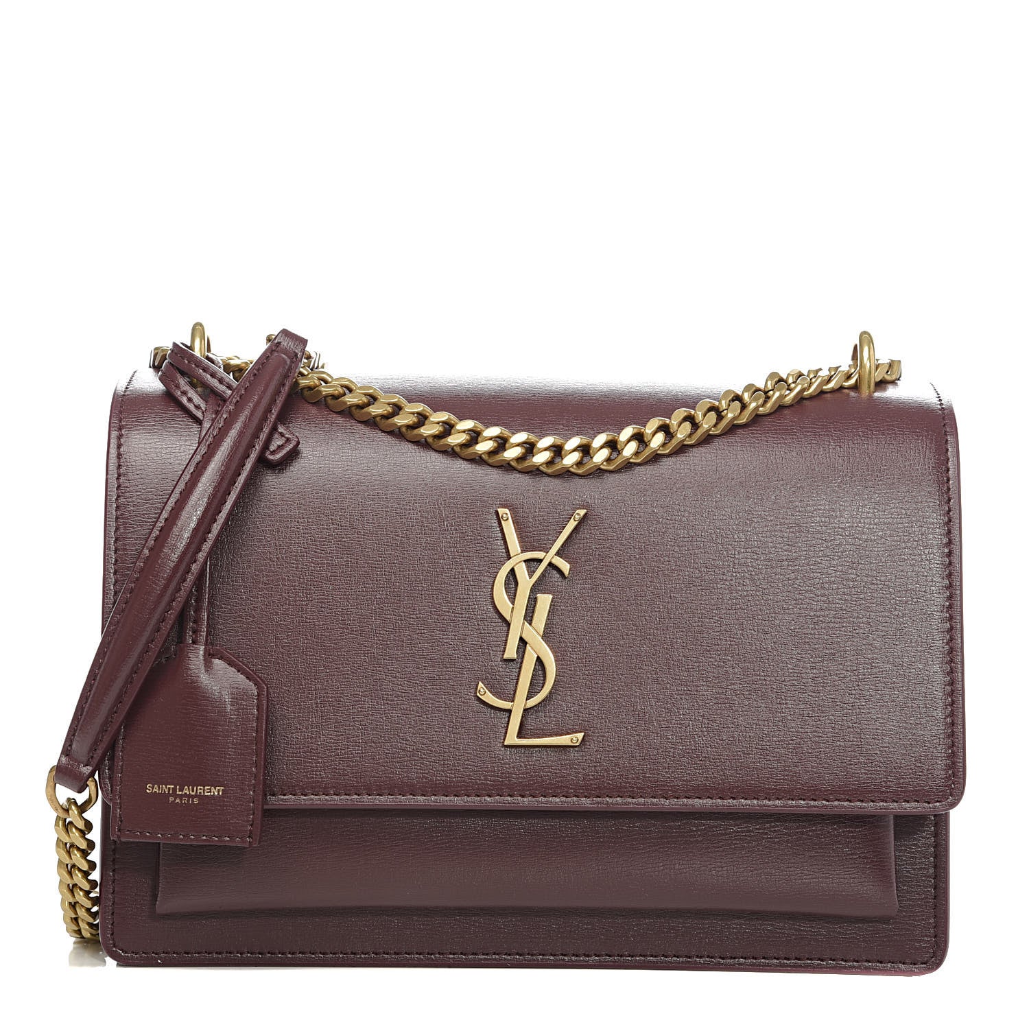 Saint Laurent Calfskin Medium Monogram Sunset Bordeaux 1 of 10