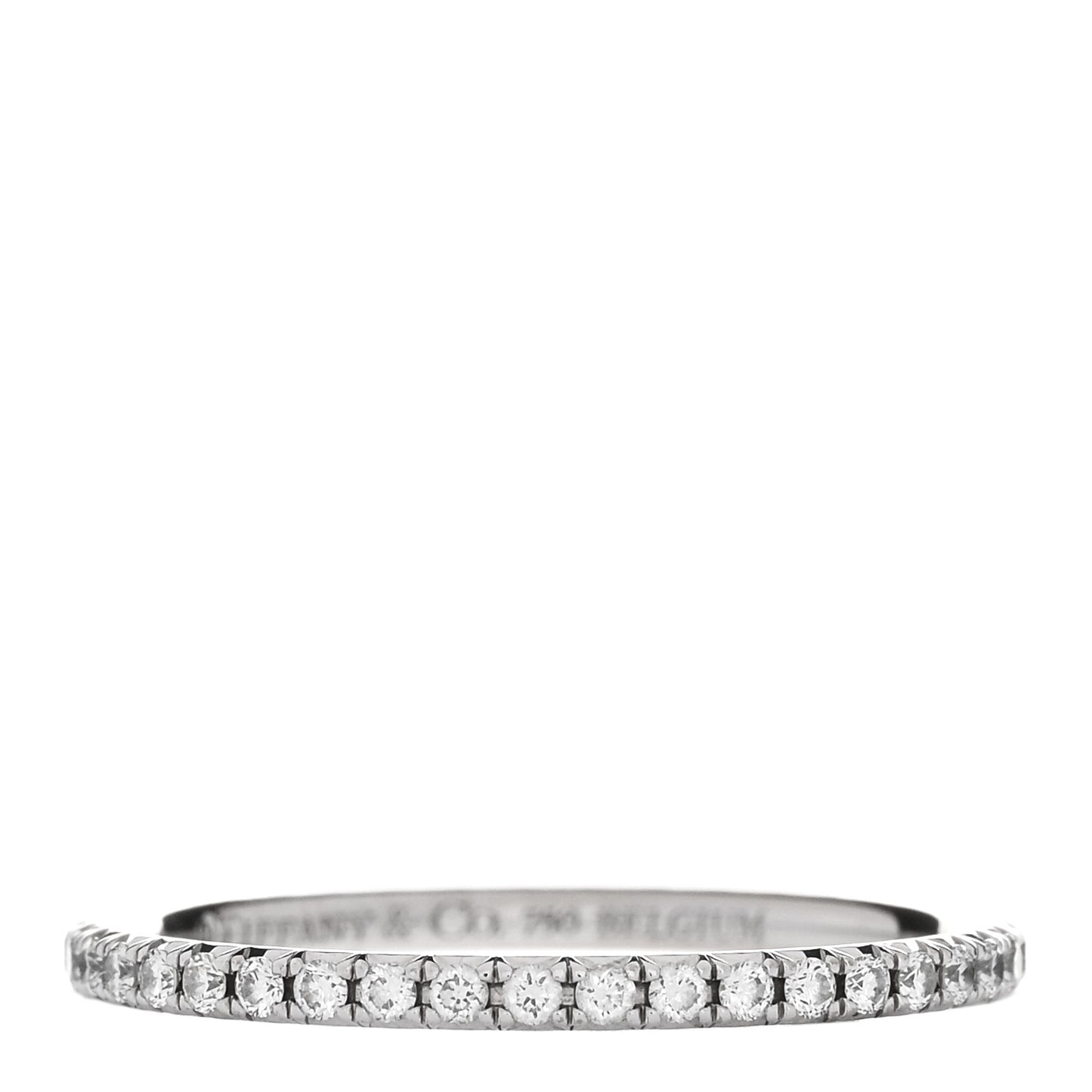 18K White Gold Diamond Metro Band Ring 50 5.5