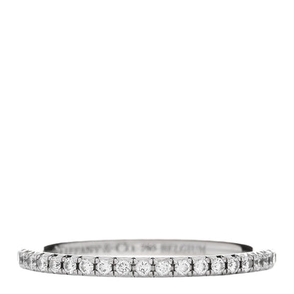 Tiffany 18K White Gold Diamond Metro Band Ring 50 5.5 1 of 3