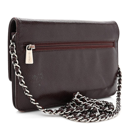 Chanel Caviar Timeless CC Wallet On Chain WOC Dark Brown 3 of 17