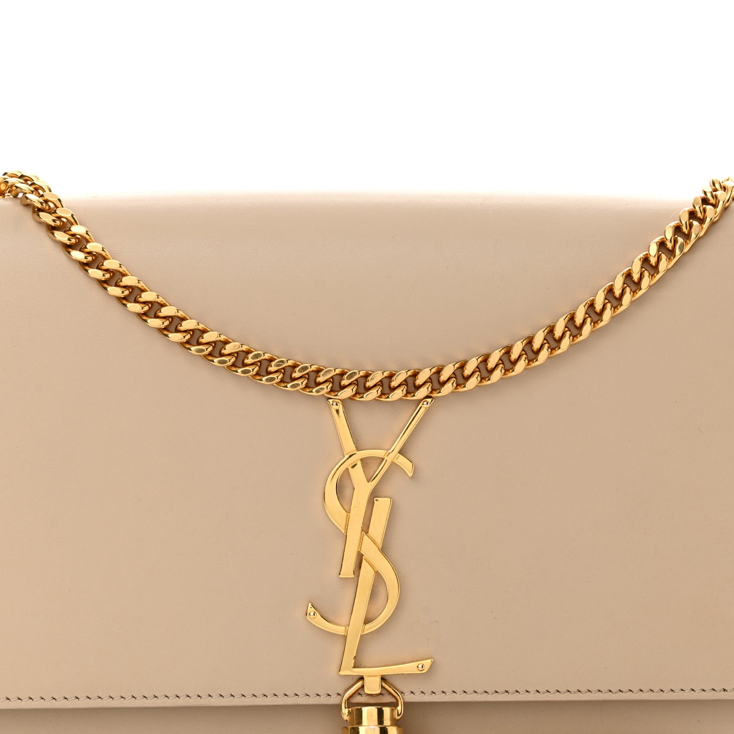 Smooth Calfskin Medium Classic Monogram Kate Tassel Satchel Nude Powder