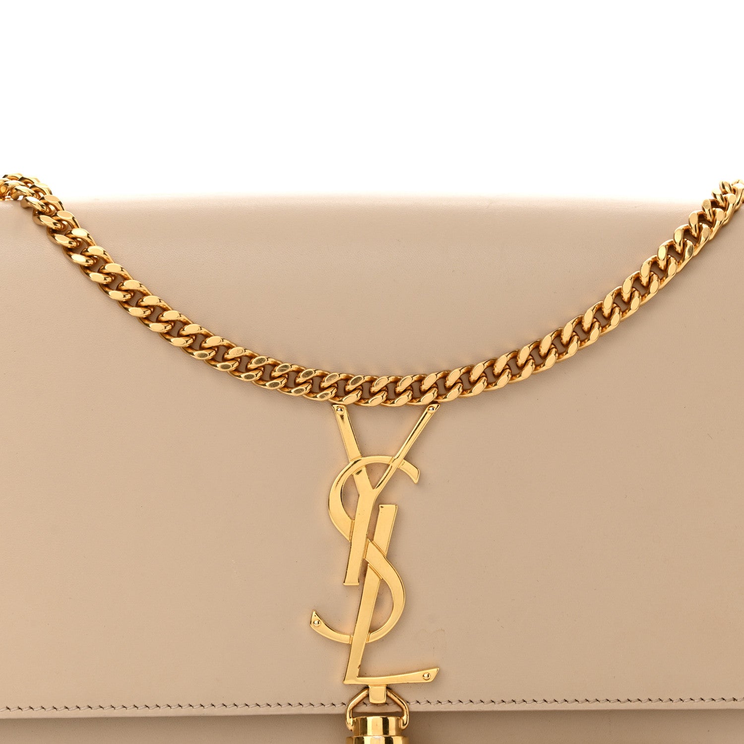 Saint Laurent Smooth Calfskin Medium Classic Monogram Kate Tassel Satchel Nude Powder 8 of 14
