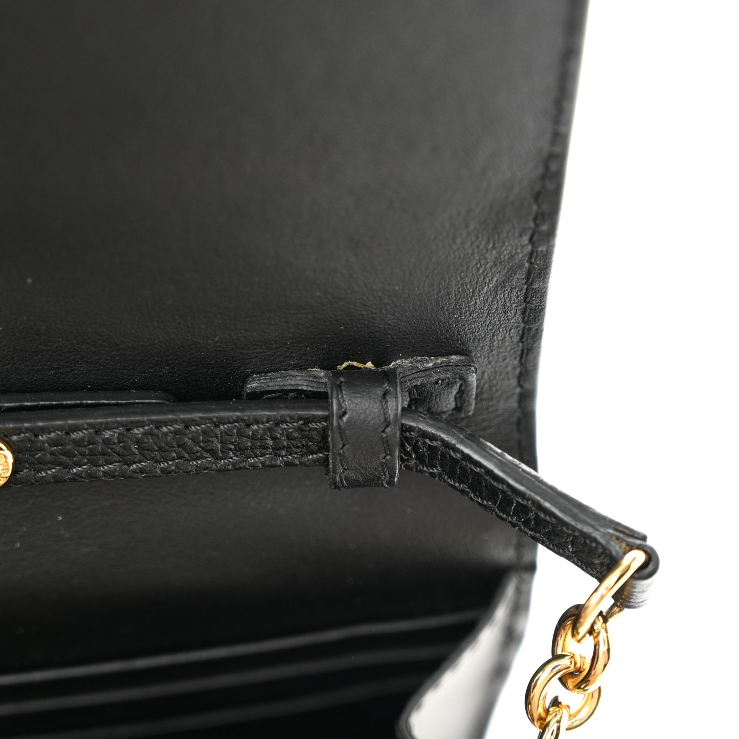 Derby Calfskin House Check Henley Wallet On Chain Black